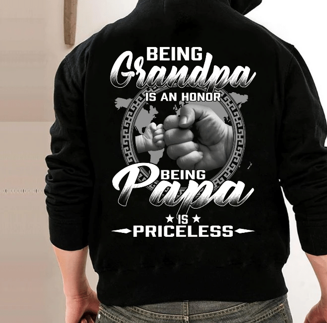Being Grandpa Is An Honor Being Papa Is Priceless Hoodies - spreadstores