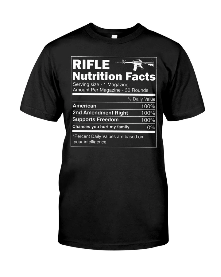 Gun Shirt, RIFLE Nutrition Facts T-Shirt KM0308 - Spreadstores