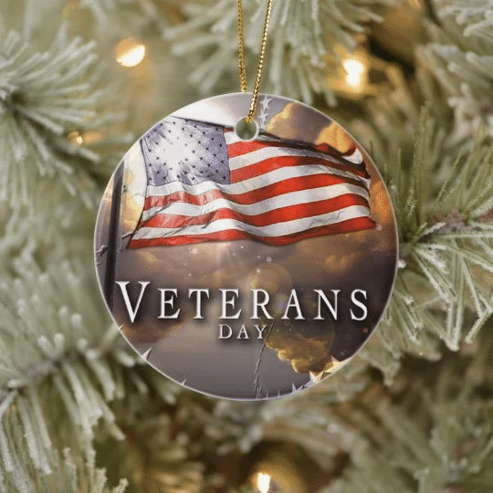 Veteran Ornament, Veterans Day Gift Circle Ornament (2 sided) - Spreadstores