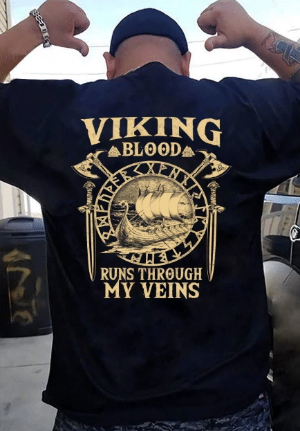 Veterans Day Unisex T-Shirt, Viking Blood Runs Through My Veins Unisex T-Shirt - Spreadstores