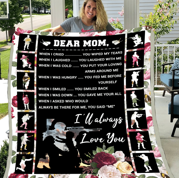 Veterans Blanket - Dear Mom I Will Always Love You Fleece Blanket - Spreadstores