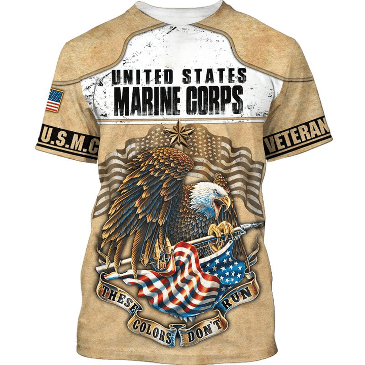 Veteran Shirt, Marine Corps Veteran, USMC Veteran, These Color Don't Run 3D Shirt All Over Printed Shirts - Spreadstores