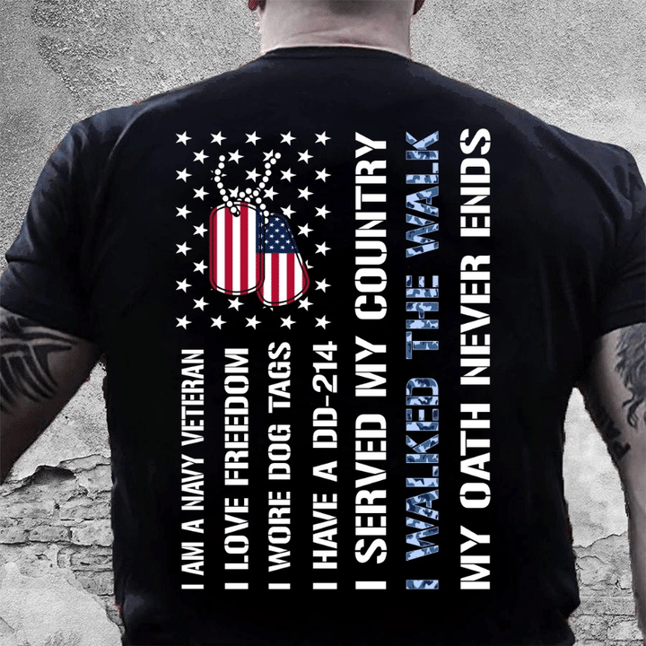 Veteran Shirt, Navy Veteran Shirts, I Am A Navy Veteran I Walked The Walk T-Shirt KM0106 - Spreadstores