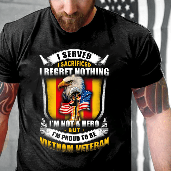 Veteran Shirt, I'm Not A Hero But I'm Proud To Be Vietnam Veteran T-Shirt - Spreadstores