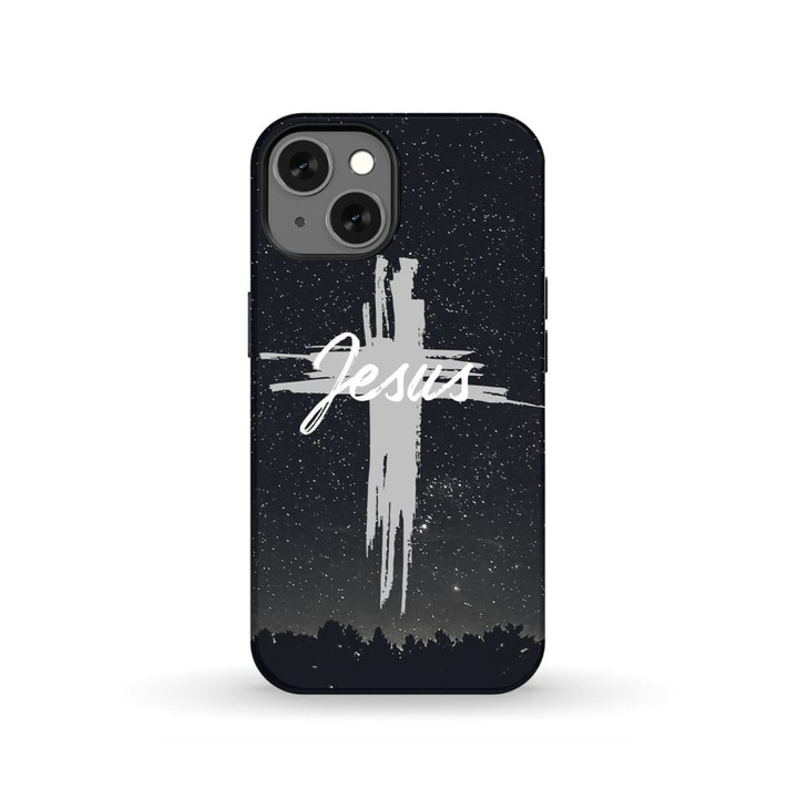 The word Jesus in cross Christian phone case