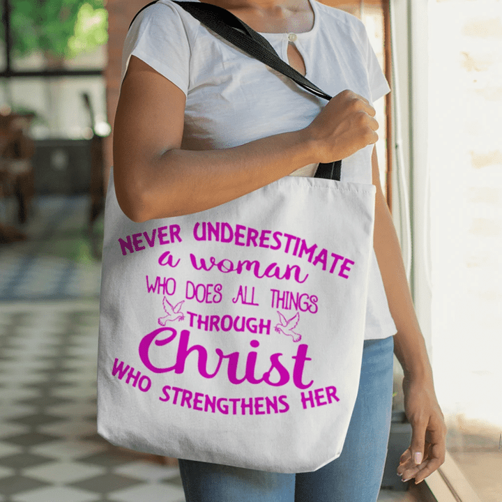 Never underestimate a Woman tote bag - Gossvibes