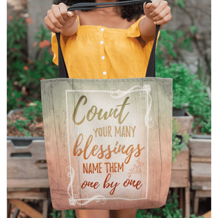 Count your blessings name them one by one tote bag - Gossvibes