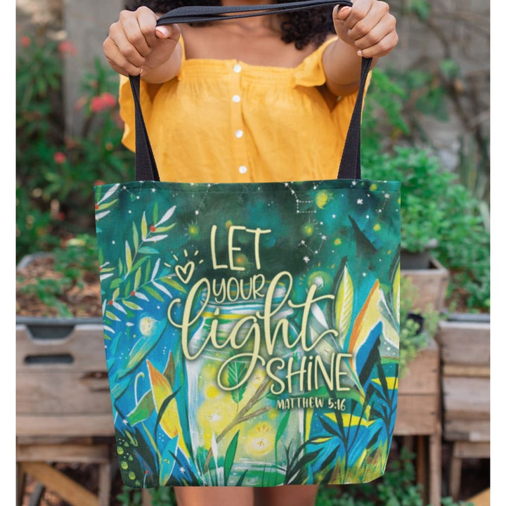 Let your light shine Matthew 5:16 tote bag - Gossvibes