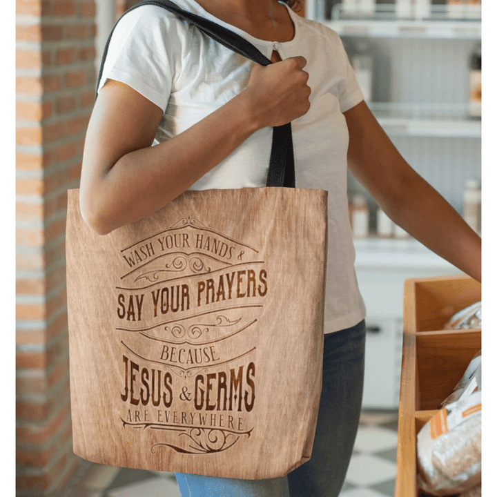 Wash your hands say your prayers tote bag - Gossvibes