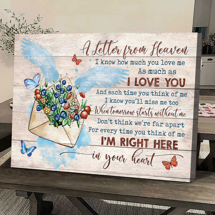 Letter from heaven, I'm right here in your heart - Canvas Prints, Wall Art