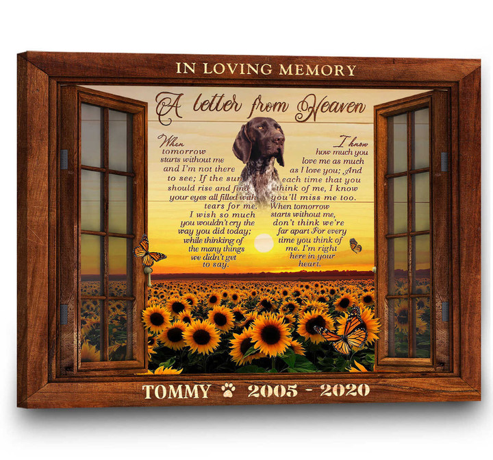 Personalized Dog Memorial Gifts Custom Dog Pictures A Letter From Heaven - Personalized Sympathy Gifts - Spreadstore
