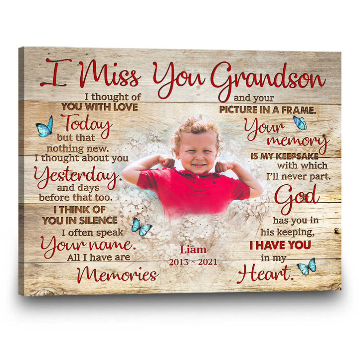 Personalized Remembrance Gift, Grandson Gift, Loved One Memory Gift - Personalized Sympathy Gifts - Spreadstore