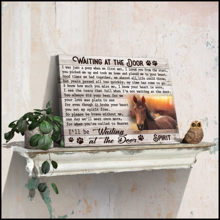 Custom Canvas Prints Personalized Memorial Pet Photo Horse Waiting at the door Ohcanvas - Personalized Dog Sympathy - Spreadstores