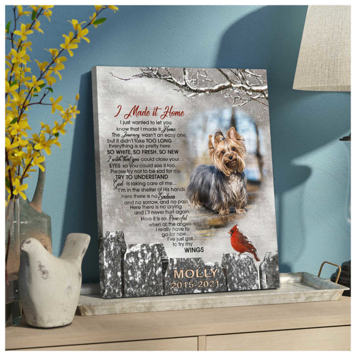 Custom Canvas Prints Memorial Pet Photo I made it home Wall Art Ohcanvas - Personalized Dog Sympathy - Spreadstores