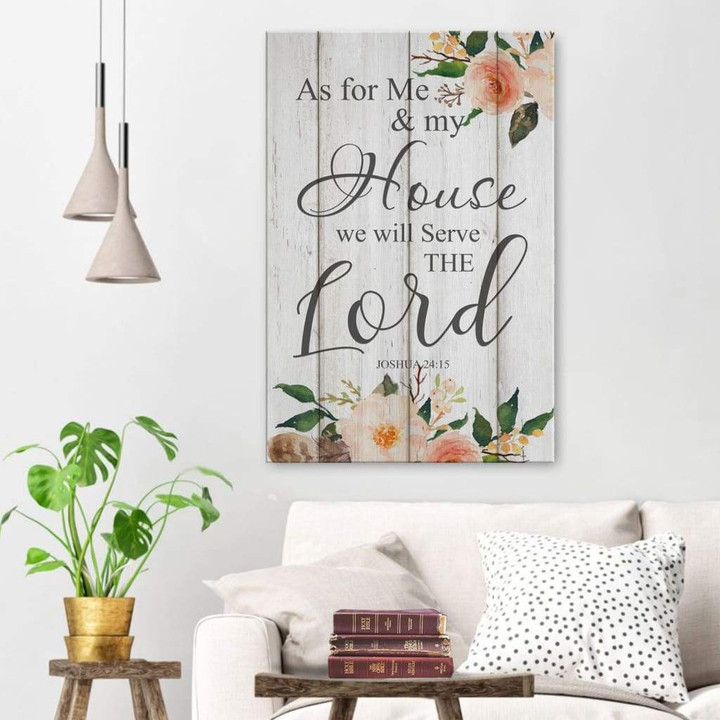 As for me and my house Joshua 24:15 Bible verses wall art canvas print