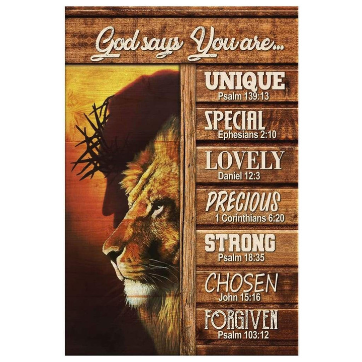 Christian Canvas, Jesus Canvas, Jesus And Lion, God Says You Are Canvas Wall Art - spreadstores