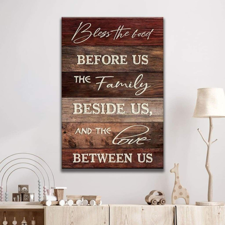 Blessed wall art - Bless the food before us the family beside us canvas