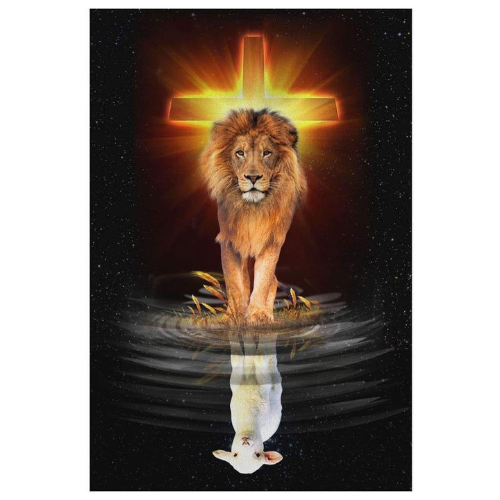 Christian Canvas, Jesus Canvas, The Lion Of Judah And The Lamb Of God Wall Art Canvas - spreadstores