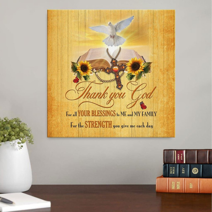 Thank you god for all your blessings canvas wall art