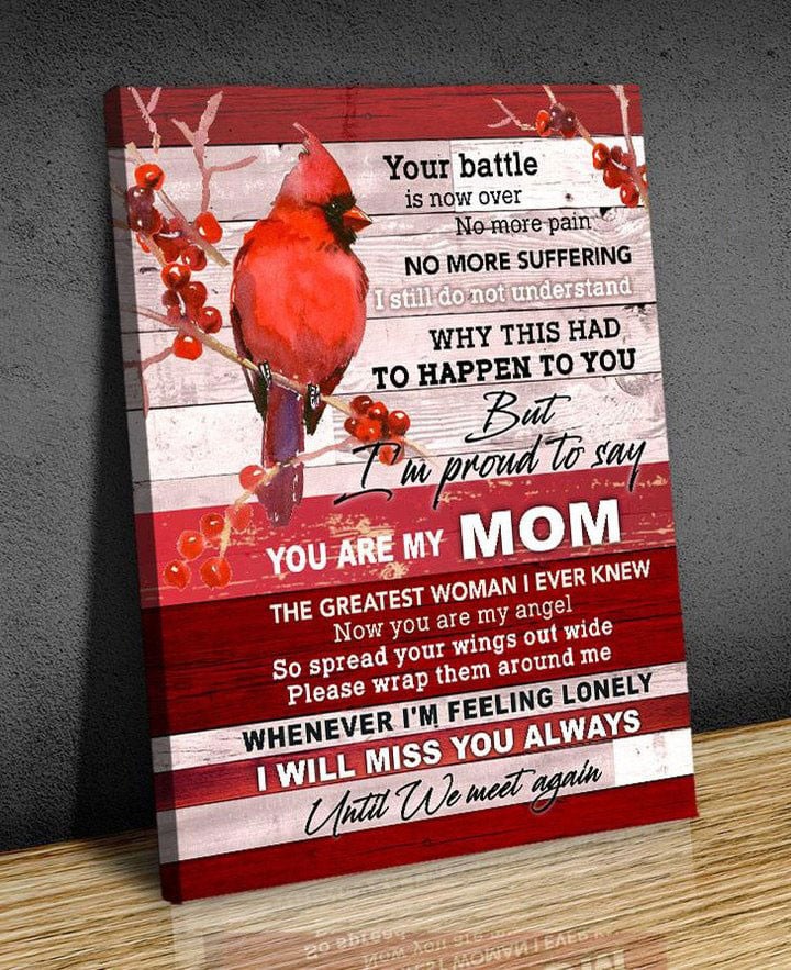 Spread Store Cardinal Red Canvas You are my mom Memorial Wall Art - Sympathy Gifts - Spreadstore