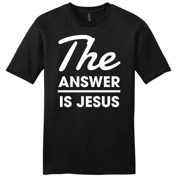 The answer is Jesus mens Christian t-shirt - Gossvibes