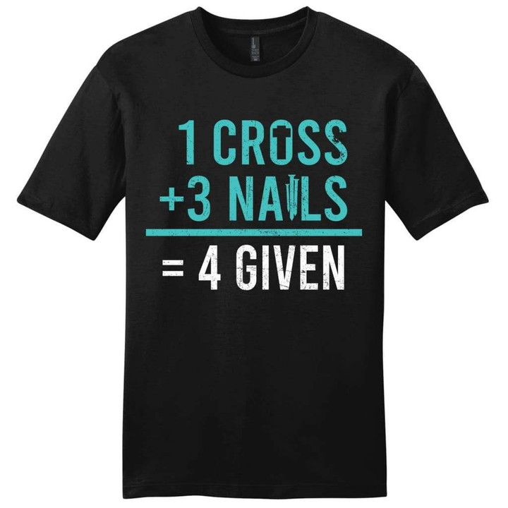 3 nails 1 cross 4 given mens Christian t-shirt - Gossvibes