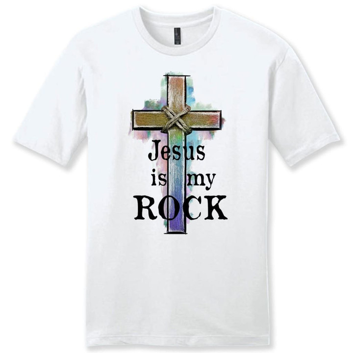 Jesus is my rock cross mens Christian t-shirt - Gossvibes