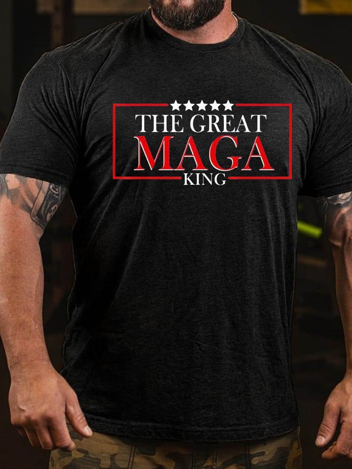 The Great Maga King Trump American Flag T-Shirt