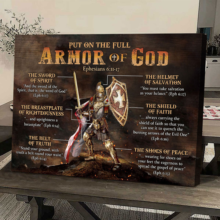 Warrior of God, Put on the full Armor of God - Jesus Canvas Prints, Wall Art