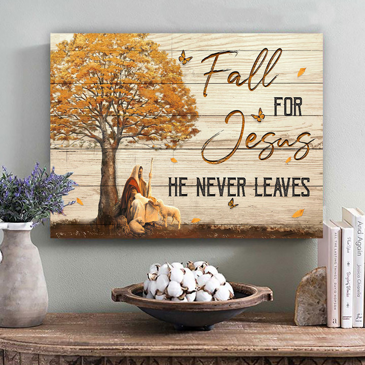Autumn Tree Fall For Jesus Wall Art Canvas Print