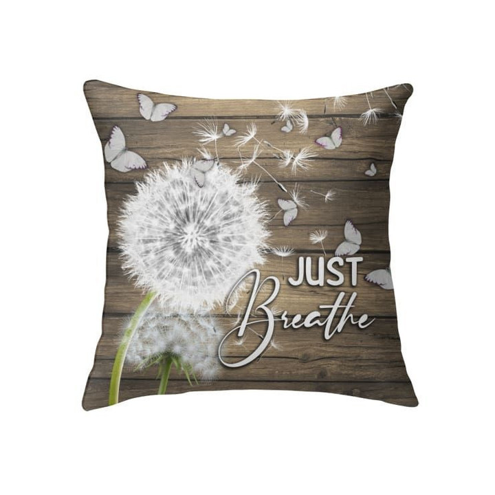 (Brown) Just breathe Christian pillow - Christian pillow, Jesus pillow, Bible Pillow - Spreadstore