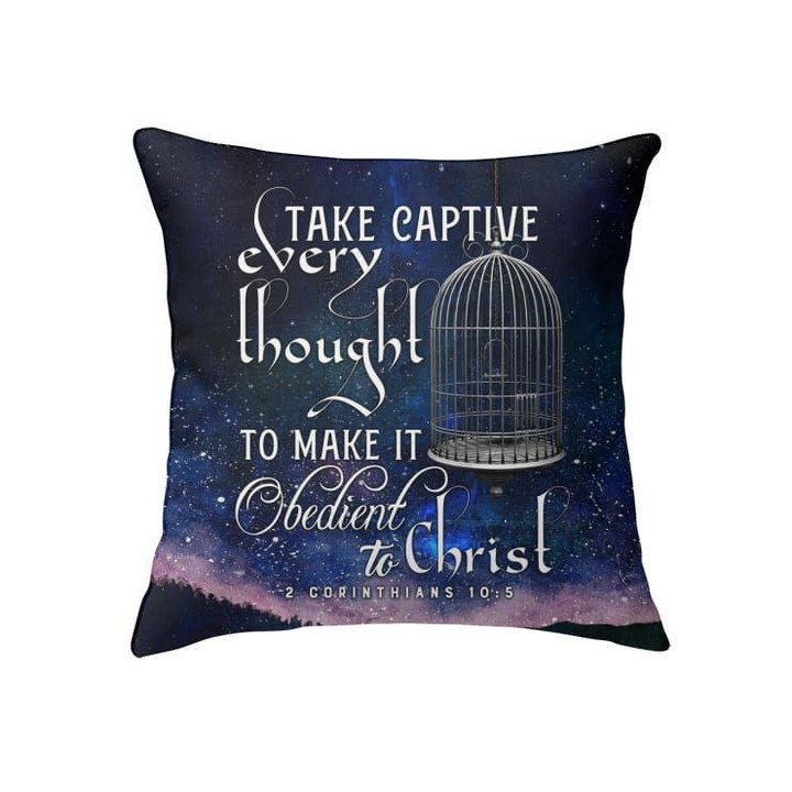 Take captive every thought 2 Corinthians 10:5 Bible verse pillow - Christian pillow, Jesus pillow, Bible Pillow - Spreadstore