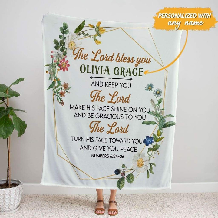 The Lord bless you and keep you Custom name blanket - Personalized Christian gifts - Gossvibes