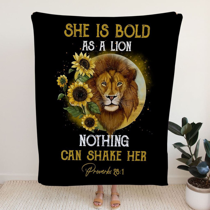 She is bold as a lion blanket - Christian blanket - Gossvibes