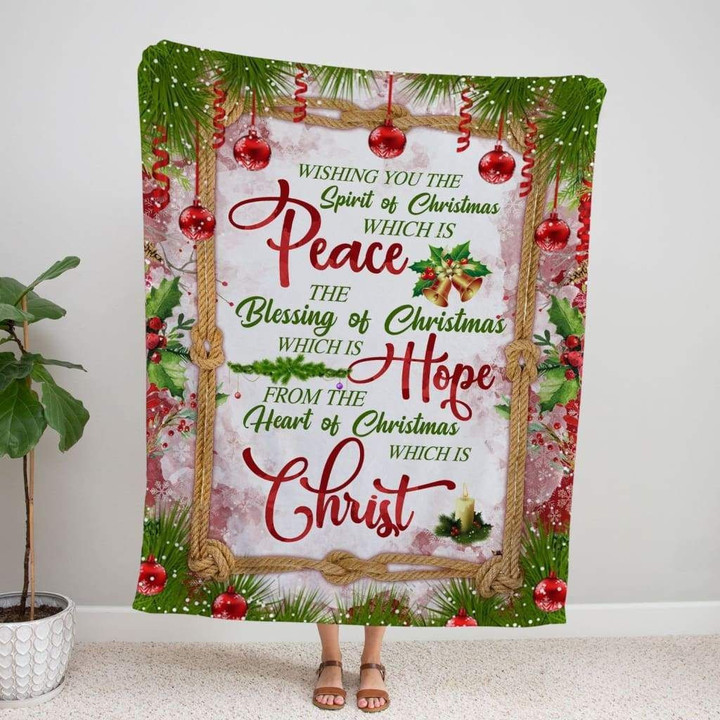 Christmas gifts - Peace, Hope, Christ Christian blanket - Gossvibes