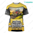 Spread stores Trucker 3D Shirt Yellow 1302 1302 Hoodie Over Print Plus Size