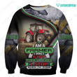 Spread stores  A Farmer Tractor Red Black 1402 Hoodie Over Print Plus Size