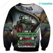 Spread stores  A Farmer Tractor 1402 Hoodie Over Print Plus Size