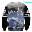 Spread stores  Truck 3D Blue Kw 1302 Hoodie Over Print Plus Size