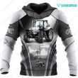 Spread stores  Farmer 3D All Over White 1402 1302 Hoodie Over Print Plus Size