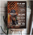 To my Dad – Dog Hunting Duck USA Flag Father Day Gifts For Duck Hunting Dad Canvas Gift Father Day