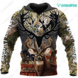 Spread stores Deer Hunting 1001  Hoodie Over Print Plus Size