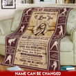 Canvaspersonalized Fleece Blanket USA Baseball Gifts Custom Name To My Grandson Never Lose - Canvas Personalized