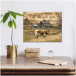 Ohcanvas Live Like Someone Left The Gate Open Long Horn Cow Farmhouse Canvas Wall Art Decor