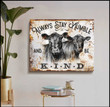 Ohcanvas Stay Humble and Be Kind Angus Cows Canvas Wall Art Farmhouse Decor