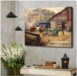 Custom Canvas Prints Personalized Wedding Anniversary Gifts And we lived happily ever after Couple Cow Kissing and Farmhouse and Tractor Wall Art Decor Ohcanvas