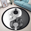 Love Music Skull Premium Round Rug Floor Mat Carpet, Rug For Living Room, For Bedroom