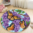 Love Butterfly Premium Round Rug Floor Mat Carpet, Rug For Living Room, For Bedroom