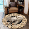 Love Elephant Premium Round Rug Floor Mat Carpet, Rug For Living Room, For Bedroom
