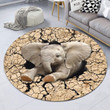 Love Elephant Premium Round Rug Floor Mat Carpet, Rug For Living Room, For Bedroom